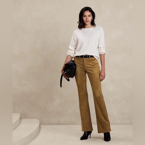 Banana Republic Vegan Suede Low Rise Bootcut Pant - Picture 1 of 14